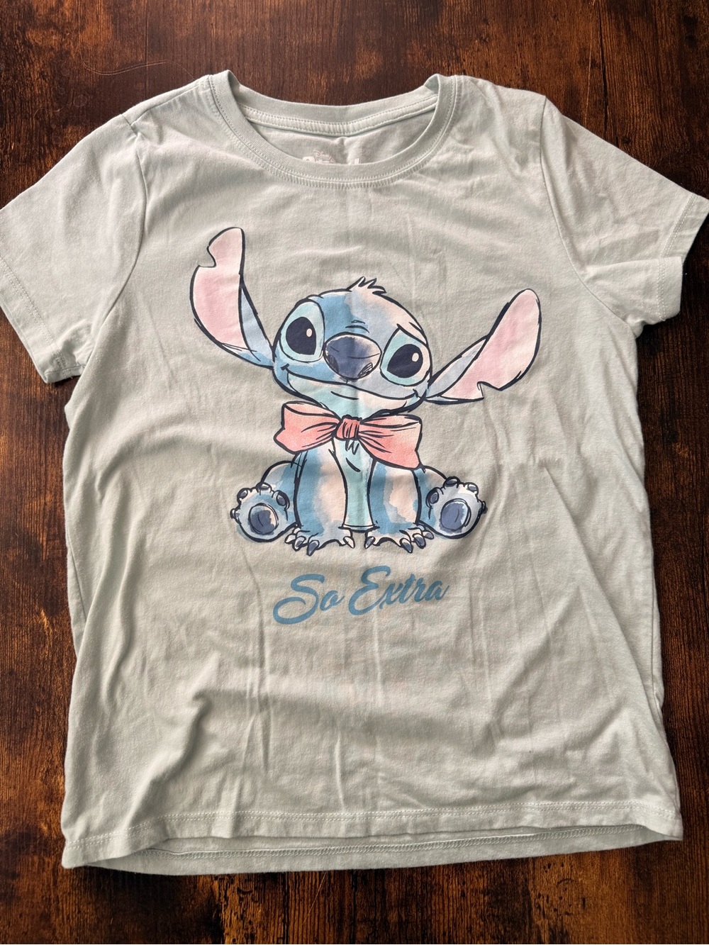 Disney Stitch Tee in Mint Blue with Pink Details
